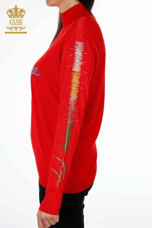 فروش عمده ژاکت بافتنی زنانه - رنگارنگ - مشروح متن - آستین - رنگارنگ دوزی - 16620 | KAZEE