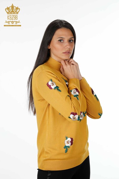فروش عمده ژاکت بافتنی زنانه - گل دوزی - کریستال - سنگ دوزی - 16689 | KAZEE - Thumbnail