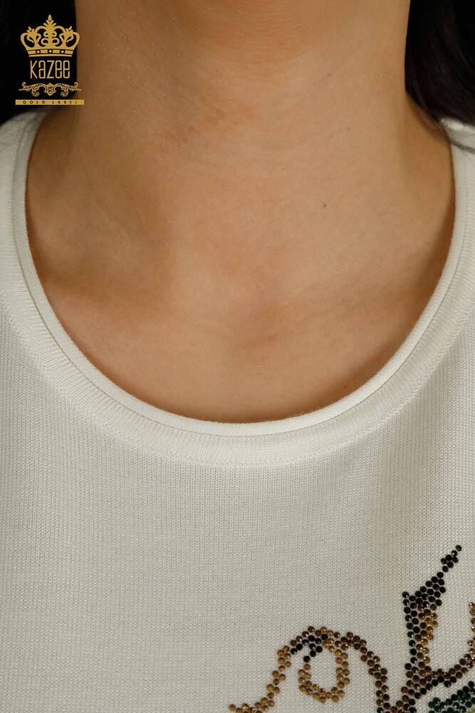 فروش عمده ژاکت بافتنی زنانه - طرح انگور - اکرو - 30488 | KAZEE - 5