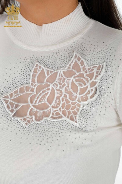 فروش عمده ژاکت بافتنی زنانه اکرو طرح رز - 16832 | KAZEE - 3