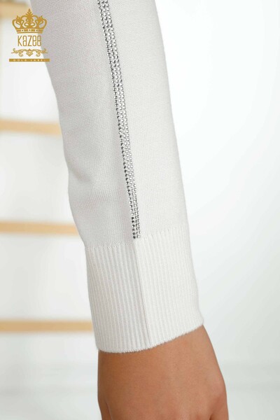 فروش عمده ژاکت بافتنی زنانه - یقه ایستاده - اکرو - 30393 | KAZEE - 6