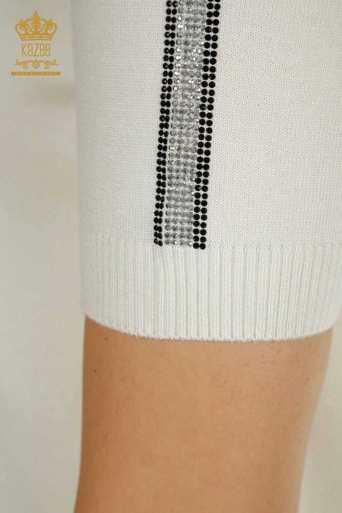 فروش عمده ژاکت بافتنی زنانه - یقه ایستاده - اکرو - 30642 | KAZEE - 7