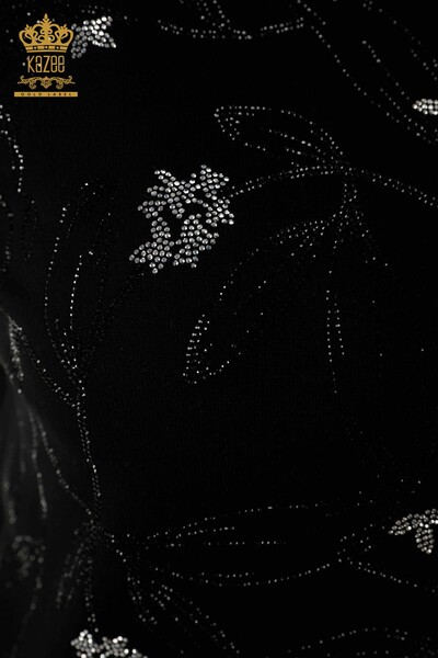 فروش عمده ژاکت بافتنی زنانه - طرح دار - مشکی - 30240 | KAZEE - 2