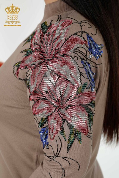 عمده فروشی ژاکت بافتنی زنانه راسو گلدار - 30007 | KAZEE - 6
