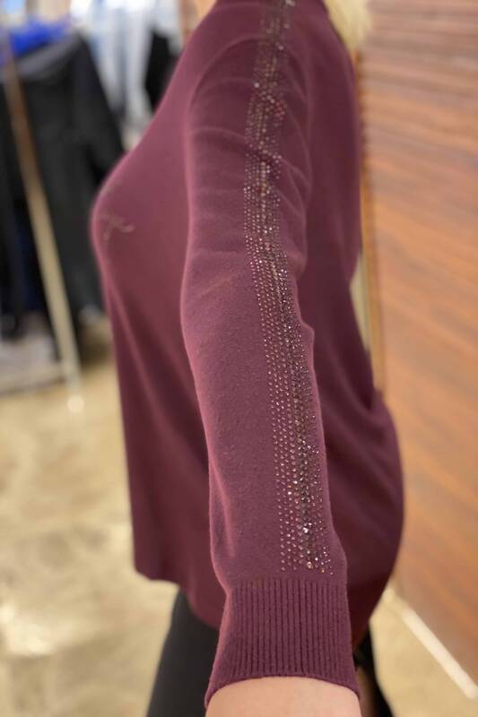 فروش عمده ژاکت بافتنی زنانه - راه راه - سنگ دوزی - 15814 | KAZEE