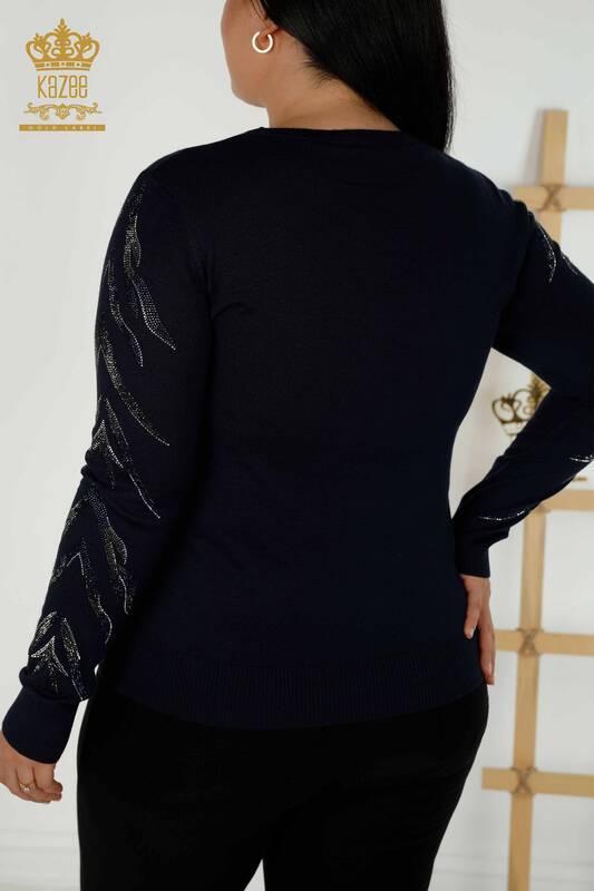 عمده فروشی ژاکت بافتنی زنانه آستین ناوی - 30030 | KAZEE