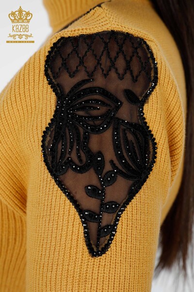 عمده فروشی ژاکت بافتنی زنانه آستین کوتاه سنگی آستین کوتاه - 19086 | KAZEE - Thumbnail