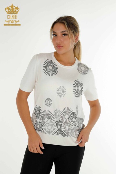 فروش عمده ژاکت بافتنی زنانه - سنگ دوزی - اکرو - 30318 | KAZEE - 1