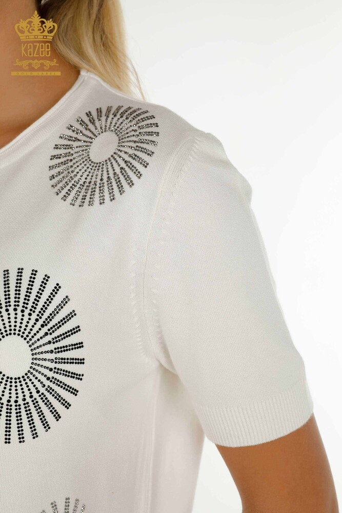 فروش عمده ژاکت بافتنی زنانه - سنگ دوزی - اکرو - 30318 | KAZEE - 5