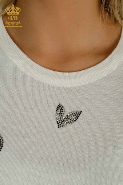 فروش عمده ژاکت بافتنی زنانه - سنگ دوزی - اکرو - 30471 | KAZEE - 5