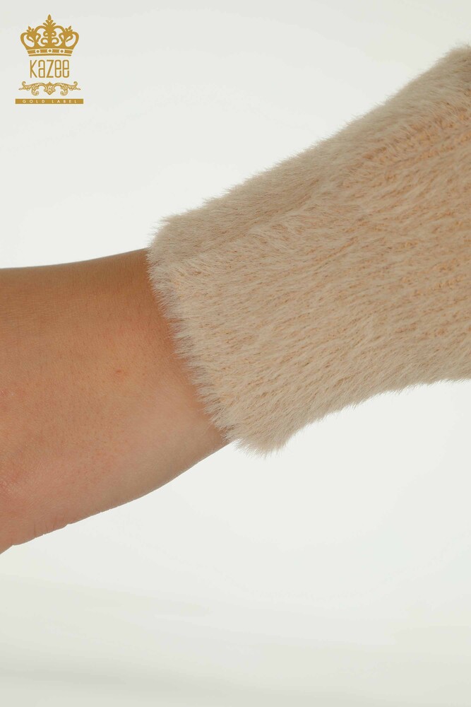 فروش عمده ژاکت بافتنی زنانه - راه راه - آنگورا - بژ - 30680 | KAZEE - 6