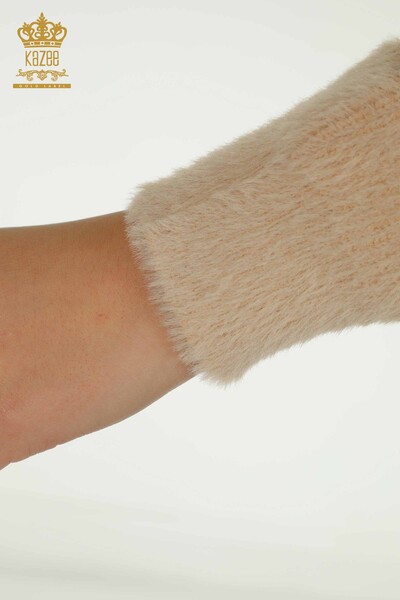 فروش عمده ژاکت بافتنی زنانه - راه راه - آنگورا - بژ - 30680 | KAZEE - 6