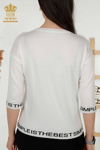 عمده فروشی ژاکت بافتنی زنانه حروف اکرو مشکی مشکی - 30359 | KAZEE - 8