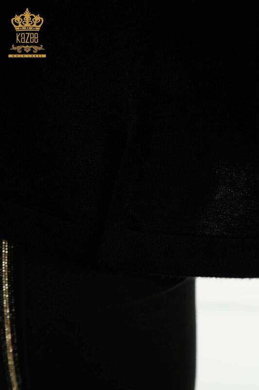 فروش عمده ژاکت بافتنی زنانه - طرح ببری - مشکی - 30746 | KAZEE