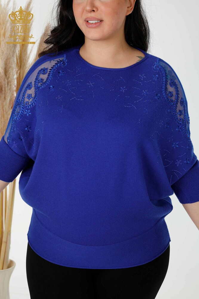 عمده فروشی ژاکت بافتنی زنانه با ساکس -16826 / کازی - 2