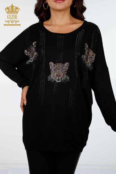 فروش عمده لباس بافتنی زنانه - ببر دوزی - طرح دار - ویسکوز سنگ دوزی - 16556 | KAZEE - Thumbnail