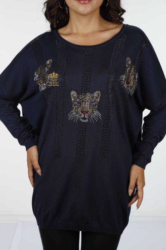 فروش عمده لباس بافتنی زنانه - ببر دوزی - طرح دار - ویسکوز سنگ دوزی - 16556 | KAZEE