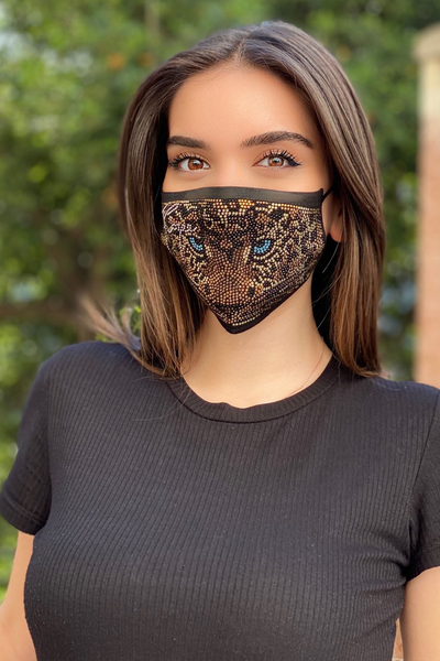 فروش عمده ماسک زنانه ببر سنگ دوزی تفصیلی - 393 | KAZEE - Thumbnail