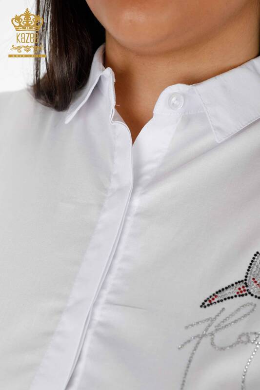 فروش عمده پیراهن زنانه - پشت طرح دار - سنگ کریستال دوزی - کوتون - 20113 | KAZEE