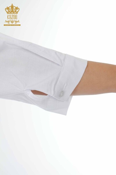 فروش عمده پیراهن زنانه - طرح پرنده - سفید - 20129 | KAZEE - Thumbnail