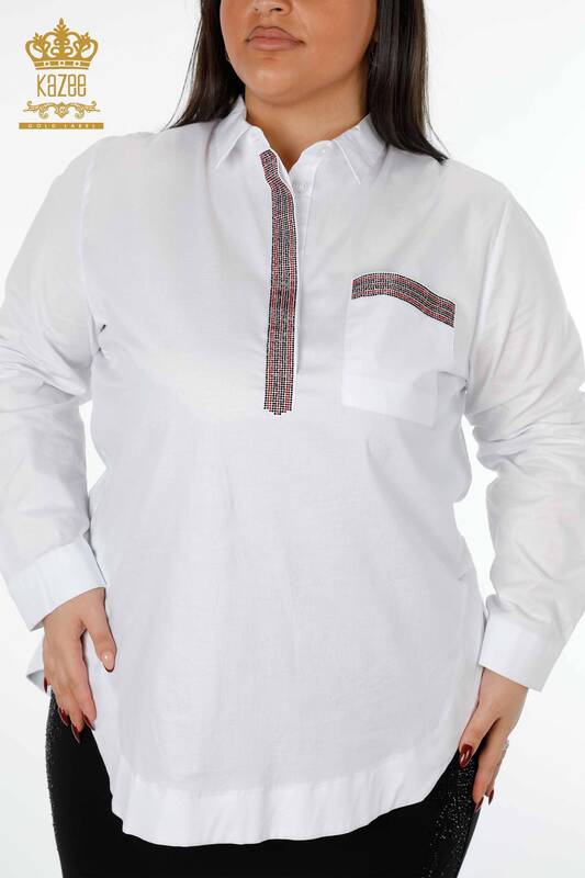فروش عمده پیراهن زنانه نخی - رنگی - سنگ دوزی - طرح دار - 20075 | KAZEE