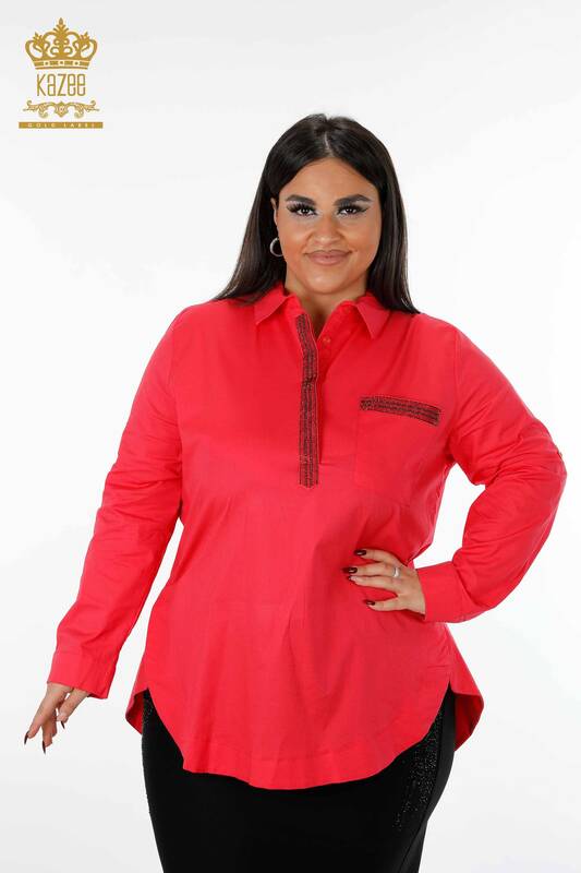 فروش عمده پیراهن زنانه نخی - رنگی - سنگ دوزی - طرح دار - 20075 | KAZEE