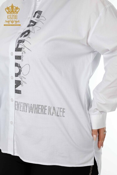فروش عمده پیراهن زنانه - کریستال - سنگ دوزی - سفید - 20136 | KAZEE - Thumbnail