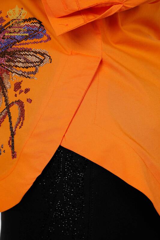 فروش عمده پیراهن زنانه - جزییات سنجاقک - سنگ دوزی رنگی - نخی - 20120 | KAZEE