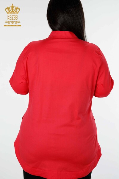 فروش عمده پیراهن زنانه - گل دوزی - با جزئیات جیبی - سنگ دوزی رنگی - 20112 | KAZEE - Thumbnail