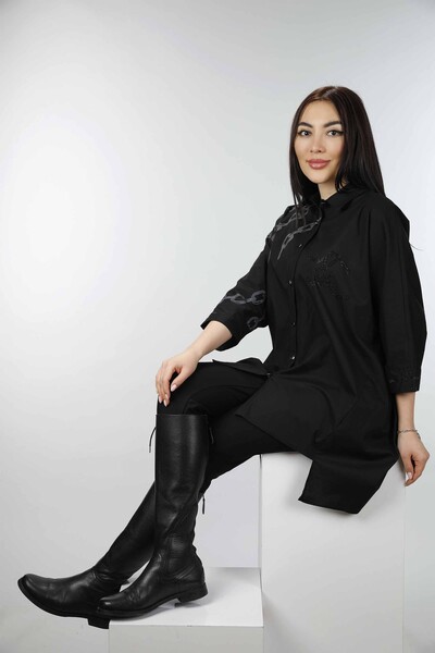 فروش عمده پیراهن زنانه - جلو کوتاه پشت بلند - الگوی زنجیر - 20078 | KAZEE - Thumbnail