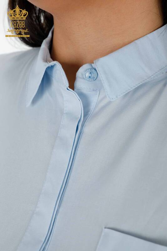 فروش عمده پیراهن زنانه - جزییات جیبی - سنگ دوزی رنگی - طرح دار - 20127 | KAZEE