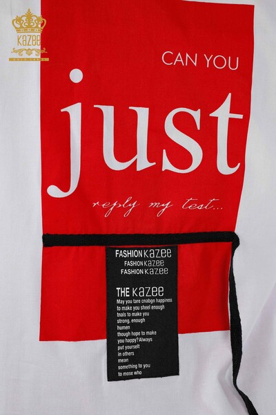 فروش عمده پیراهن زنانه - جزییات جیبی - سفید - 20352 | KAZEE - Thumbnail