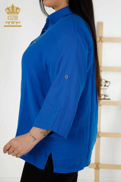 فروش عمده ساکس با دکمه سرآستین پیراهن زنانه - 20403 | KAZEE - Thumbnail