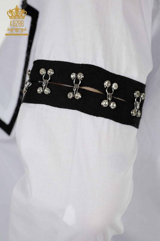 فروش عمده پیراهن زنانه دو رنگ سفید مشکی - 20310 | KAZEE