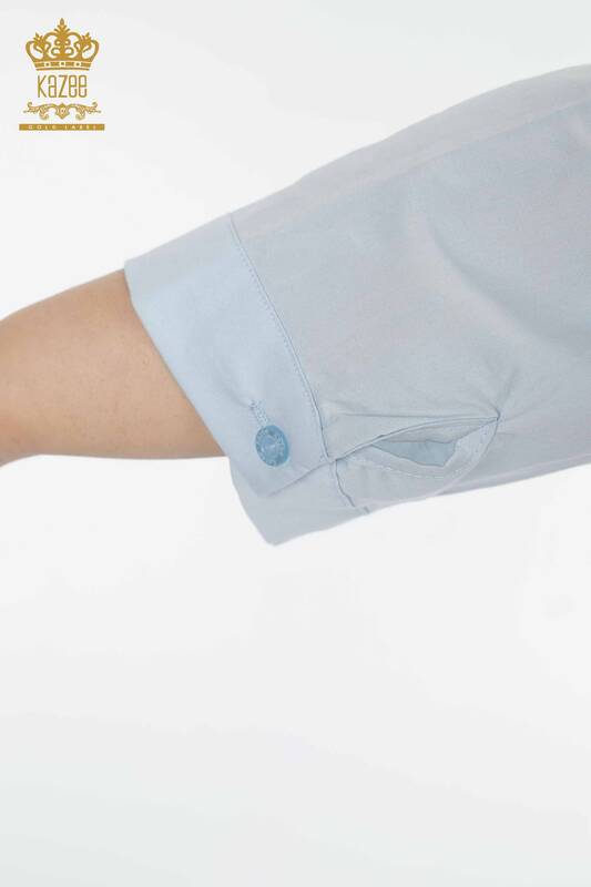 فروش عمده پیراهن زنانه - طرح گل گورخر - آبی - 20126 | KAZEE