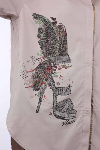 فروش عمده پیراهن زنانه - طرح پروانه - سایز بزرگ - سنگ دوزی - 20066 | KAZEE - Thumbnail
