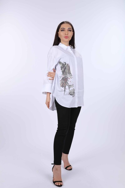 فروش عمده پیراهن زنانه - طرح پروانه - سایز بزرگ - سنگ دوزی - 20066 | KAZEE - Thumbnail