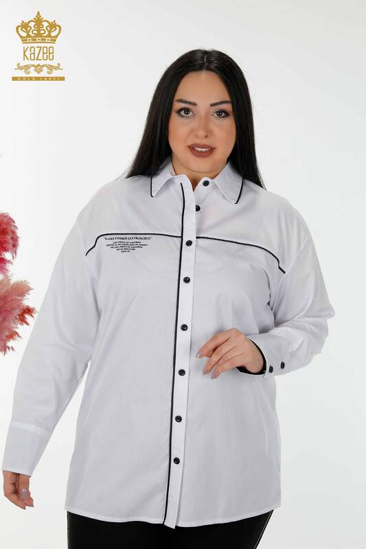 فروش عمده پیراهن زنانه - انتقال رنگ - سفید - 20311 | KAZEE