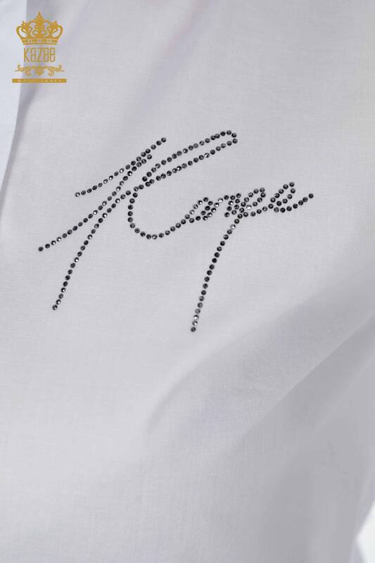 فروش عمده پیراهن زنانه - طرحدار رنگارنگ - سفید - 20085 | KAZEE
