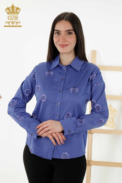 فروش عمده پیراهن زنانه - گل دوزی - یاسی - 20394 | KAZEE - Thumbnail