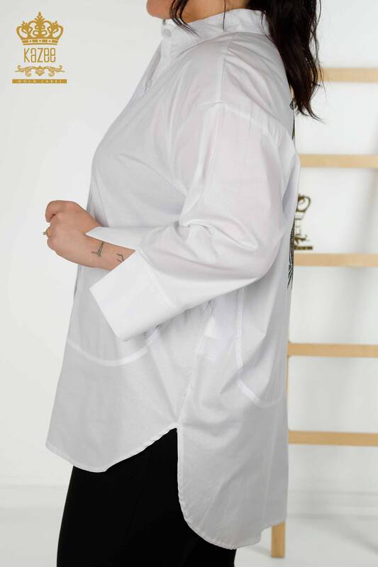 فروش عمده پیراهن زنانه طرح پلنگی سفید - 20028 | KAZEE