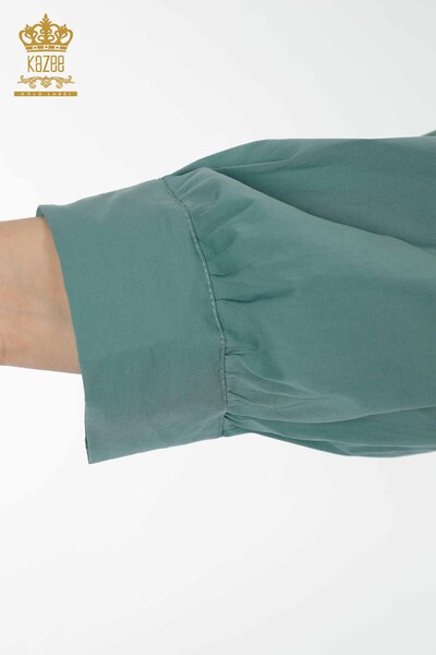 فروش عمده پیراهن زنانه - طرح دار - جیبی - آبی روشن - 20197 | KAZEE - Thumbnail