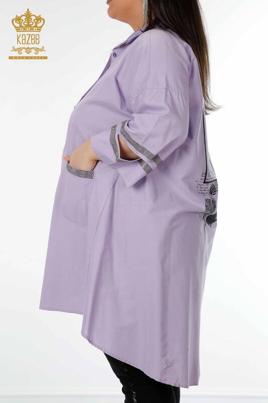 فروش عمده پیراهن زنانه - جزییات جیبی - یاسی - 17199 | KAZEE