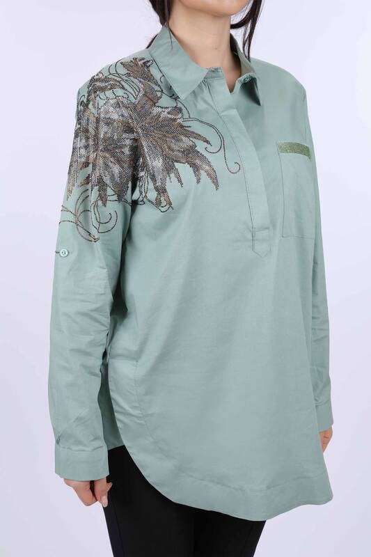 فروش عمده پیراهن زنانه - جیب - جزئیات گل روی شانه - 2009 | KAZEE