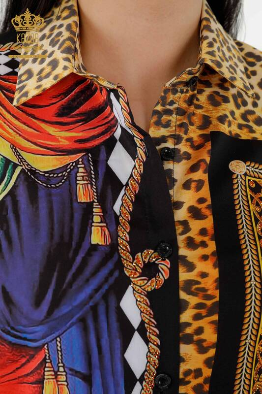 فروش عمده پیراهن زنانه سنگ دوزی دیجیتال - 20357 | KAZEE