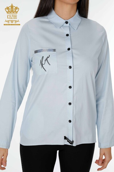 فروش عمده پیراهن زنانه - مشروح نامه - آبی - 20089 | KAZEE - Thumbnail
