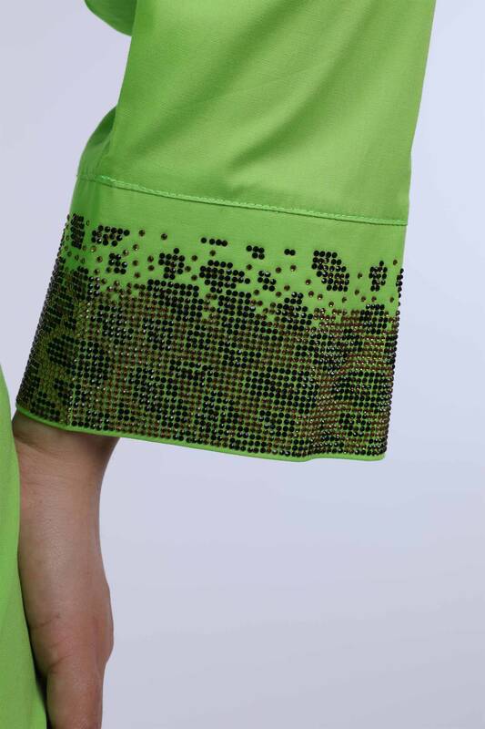 فروش عمده پیراهن زنانه - طرح ببر - جیبی - سنگ دوزی - 17047 | KAZEE