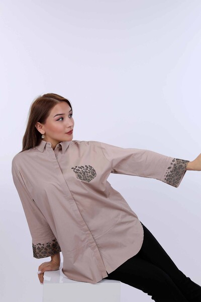 فروش عمده پیراهن زنانه - طرح ببر - جیبی - سنگ دوزی - 17047 | KAZEE - Thumbnail