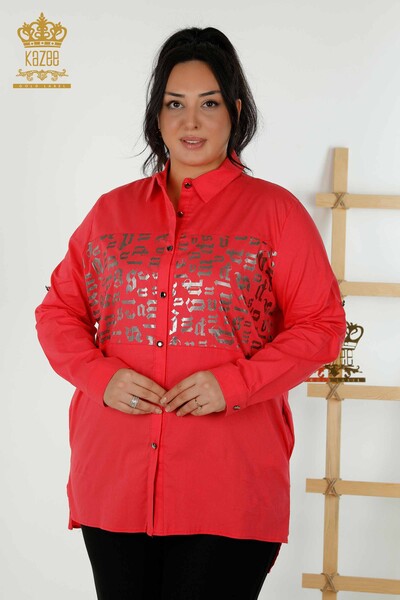 Kazee - فروش عمده پیراهن زنانه جیبی مرجانی - 20080 | KAZEE