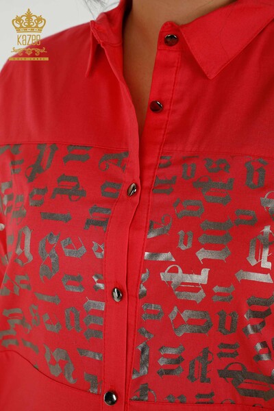 فروش عمده پیراهن زنانه جیبی مرجانی - 20080 | KAZEE - Thumbnail (2)